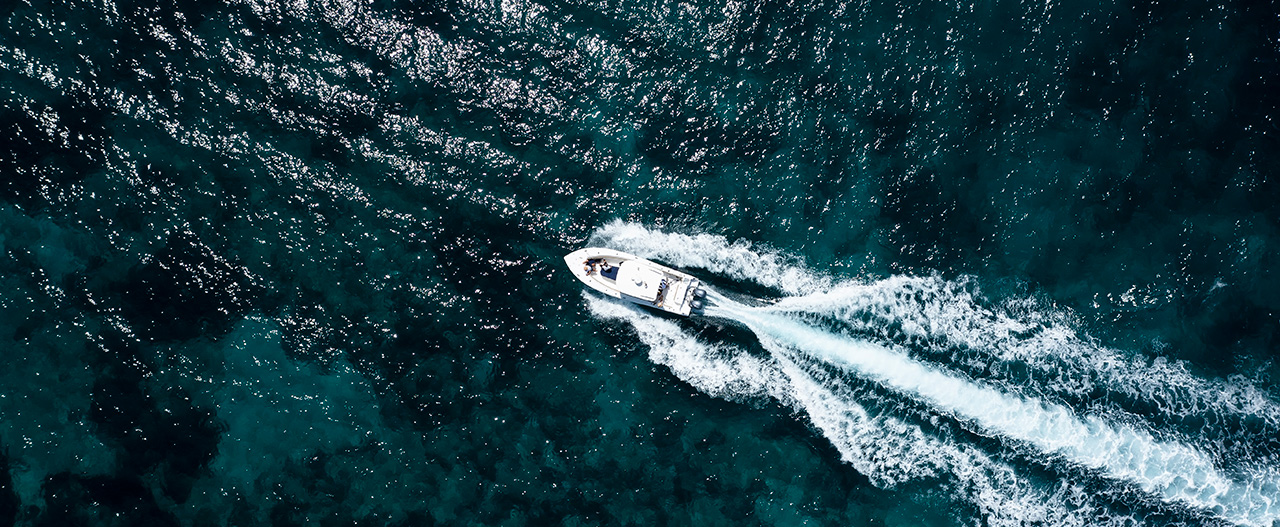 Luxury Yacht Aerial View